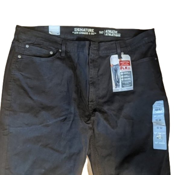 LEVIS STRAUSS Men's Black Denim Pants Jeans 42 x 32 NEW NWT - Picture 2 of 4